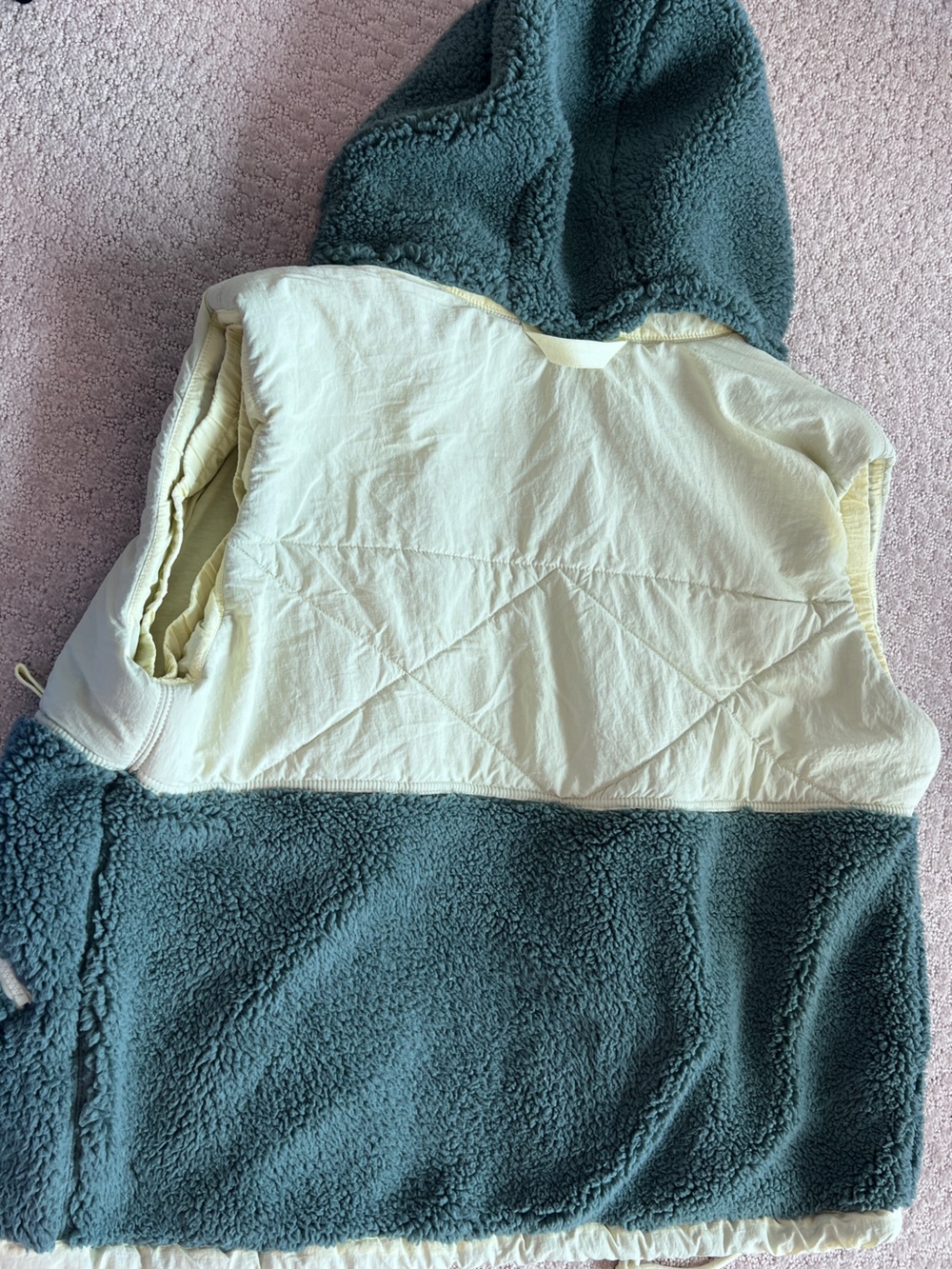 Free People Movement Adventure Awaits Fleece Vest Yellow/Green small - Picture 6 of 6